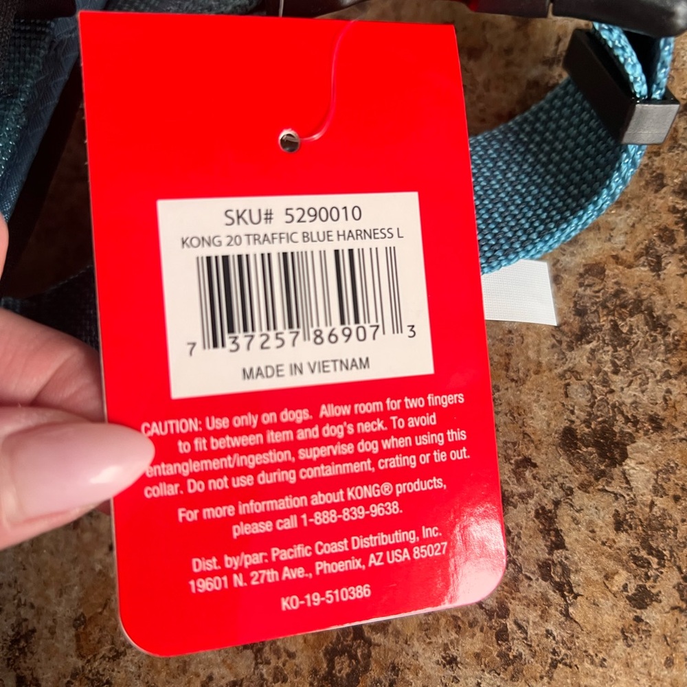 KONG Comfort Padded Dog Harness Large Blue - Picture 8 of 9